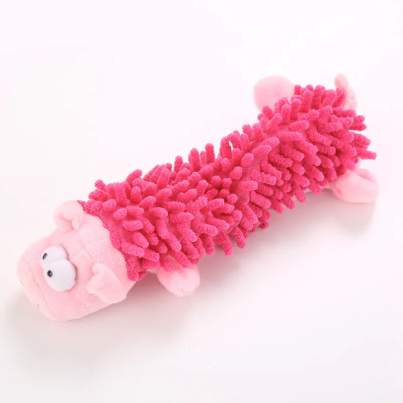 Squeaky Fleece Dog Toy - Soft Indoor Chew for Puppies and Kittens