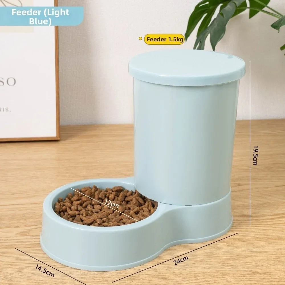 800mL Automatic Pet Feeder Set - Food Bowl and Water Dispenser