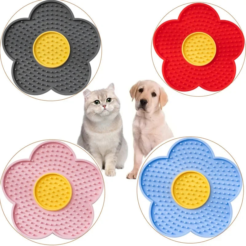 Sunflower Silicone Licking Plate - Slow Treat Mat for Dogs and Cats