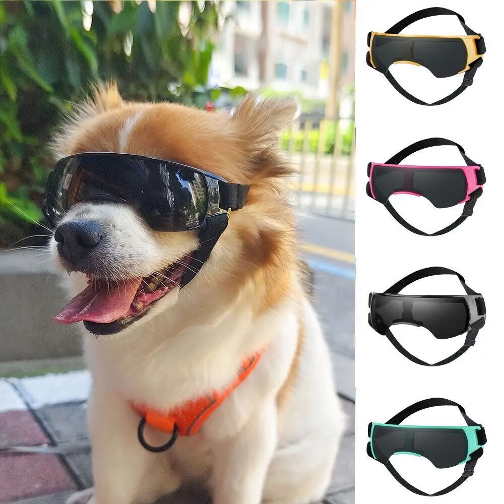 Dog Goggles with UV Protection - Adjustable Strap Sunglasses