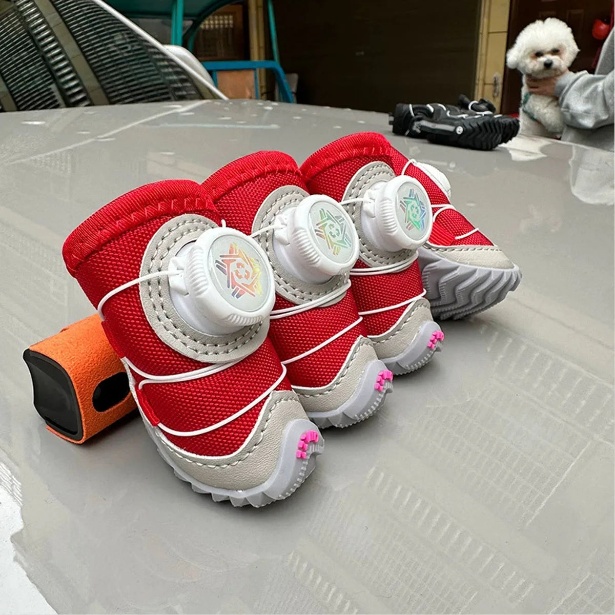 Waterproof Dog Snow Boots - Fleece Lined Winter Shoes for Small Dogs