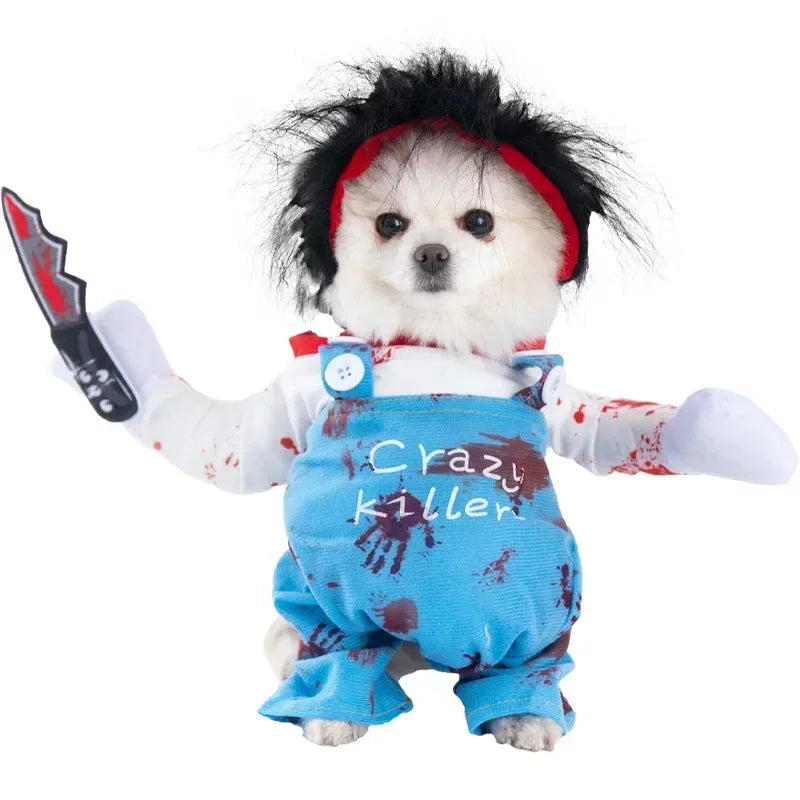 Halloween Pet Costume - Funny Standing Dress-Up Outfit for Dogs and Cats