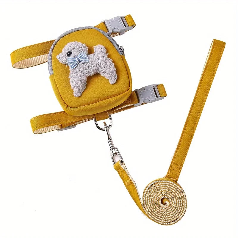 Dog Backpack Harness with Leash - Adjustable Saddle Bag Vest