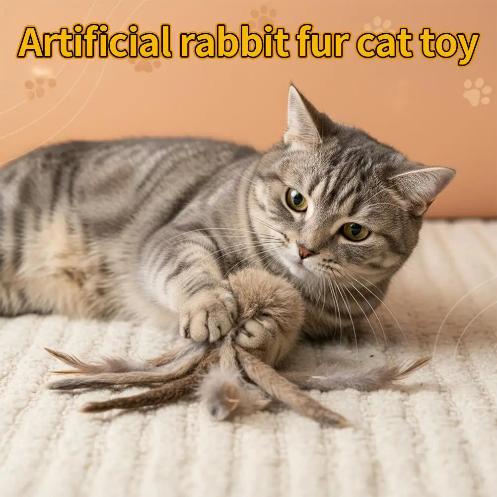 Faux Fur Cat Kicker Toy - Soft Plush Hunting Toy for Kittens