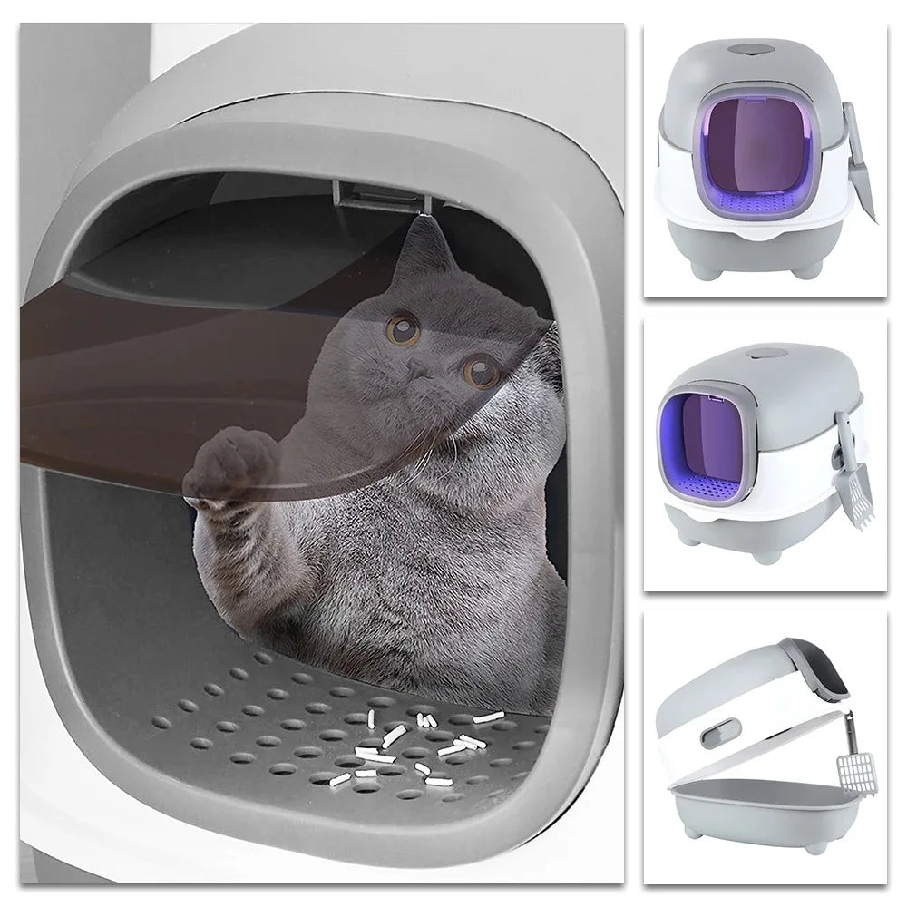 Dome Cat Litter Box - Closed Litter Tray with Scoop, 40x39x56cm