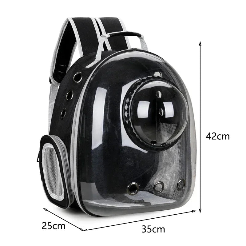 Space Capsule Cat Backpack - Clear Bubble Carrier for Small Pets