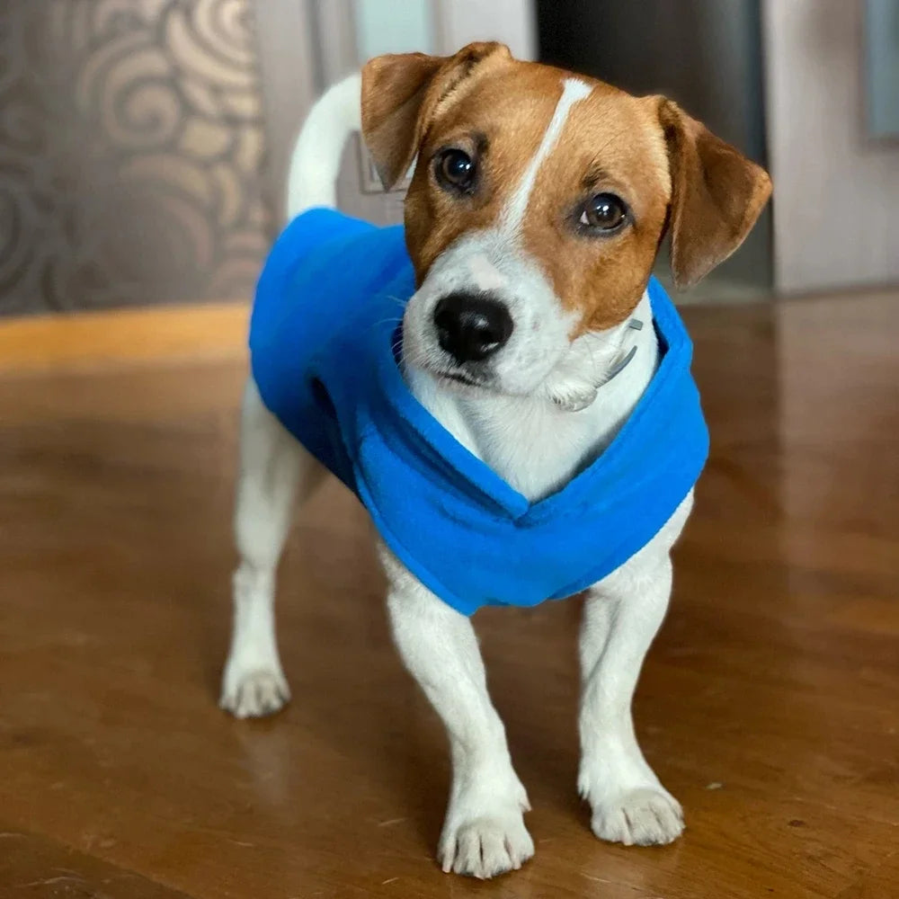Fleece Dog Vest with Built-In D-Ring - Warm Coat and Harness in One