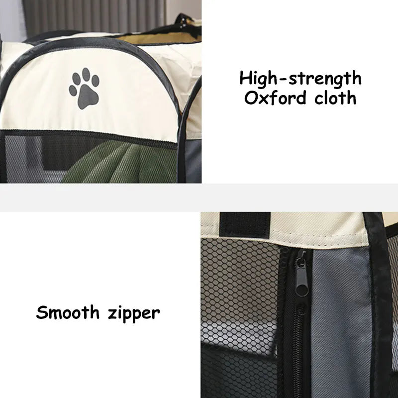 Foldable Pet Tent - Detachable Cat Nest and Dog Enclosure