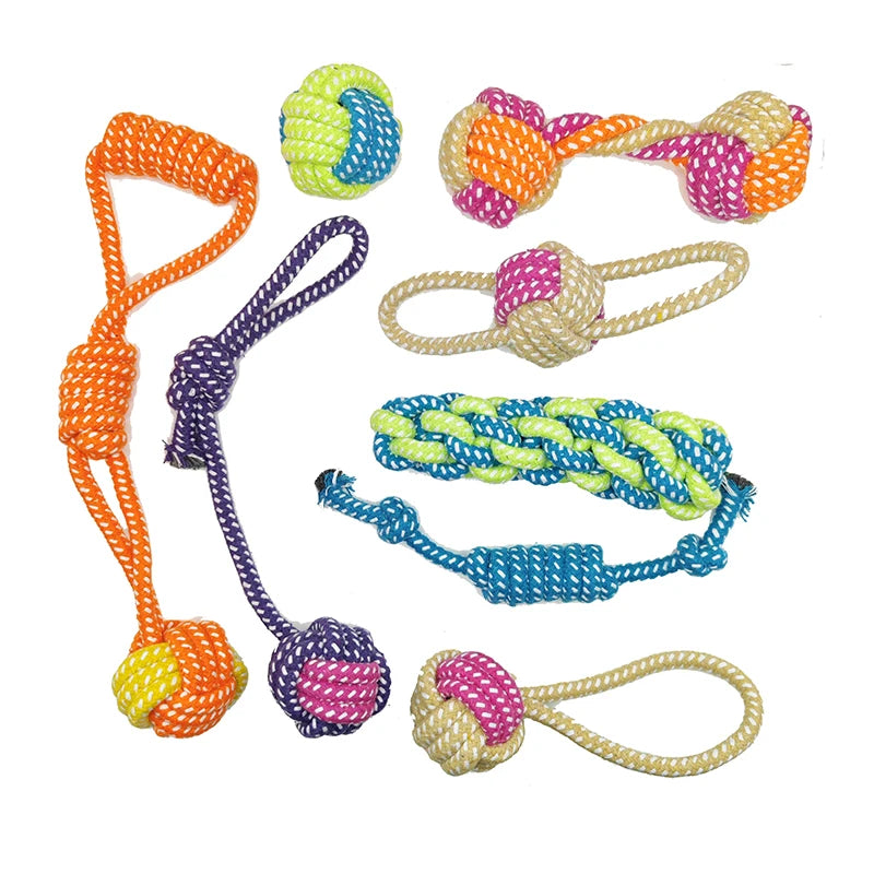 Cotton Rope Dog Ball - Dental Chew and Tug Toy for Puppies and Dogs