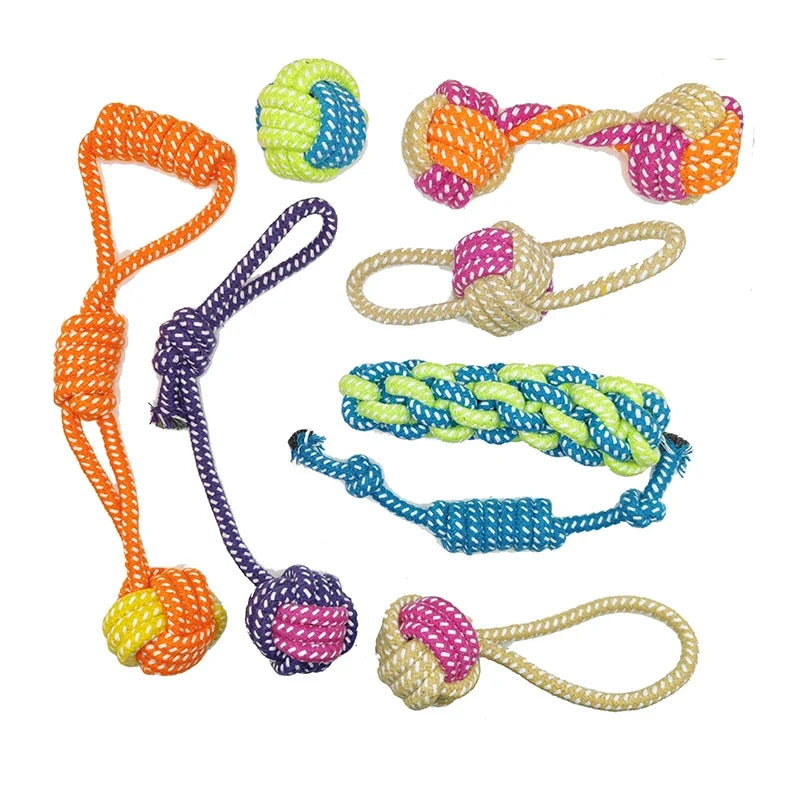 Cotton Rope Dog Ball - Dental Chew and Tug Toy for Puppies and Dogs