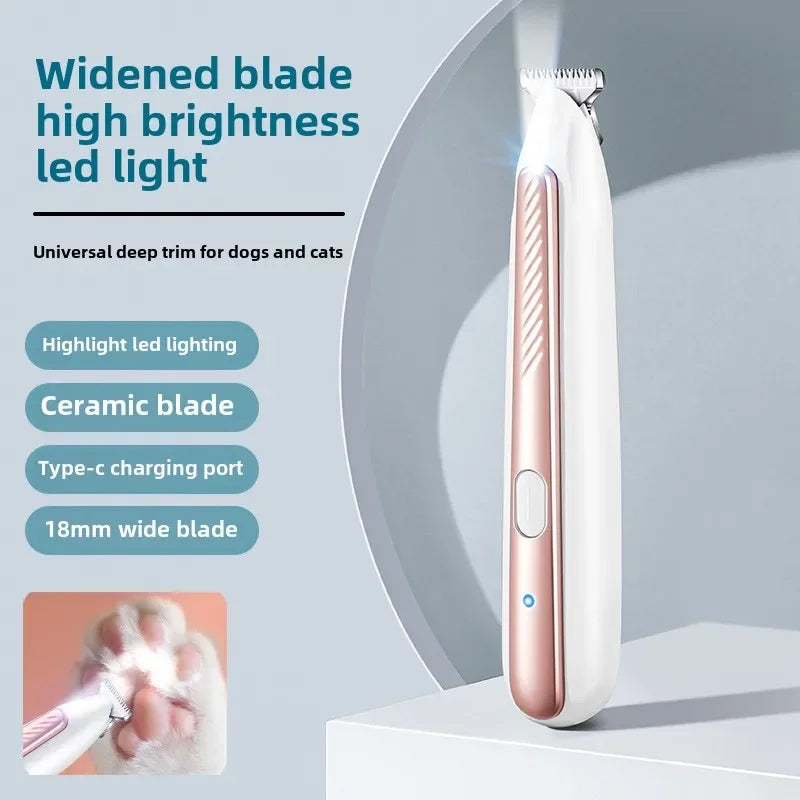Waterproof Paw Trimmer - Quiet Electric Shaver for Paw Pads and Faces