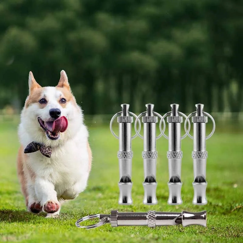 Adjustable Dog Whistle for Recall and Barking - With Keychain