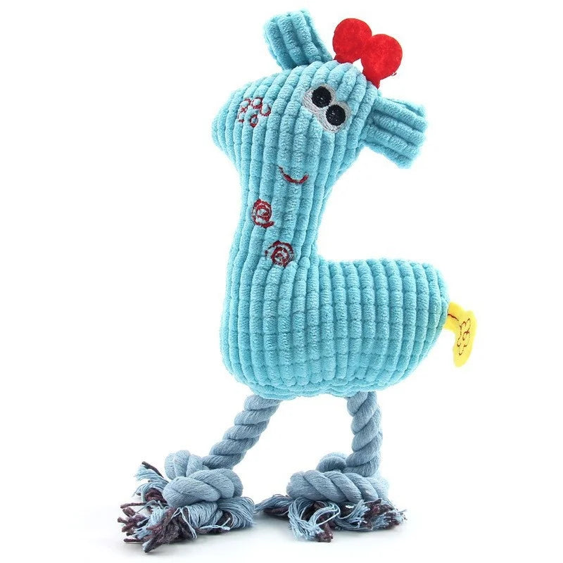 Squeaky Fleece Dog Toy - Soft Indoor Chew for Puppies and Kittens