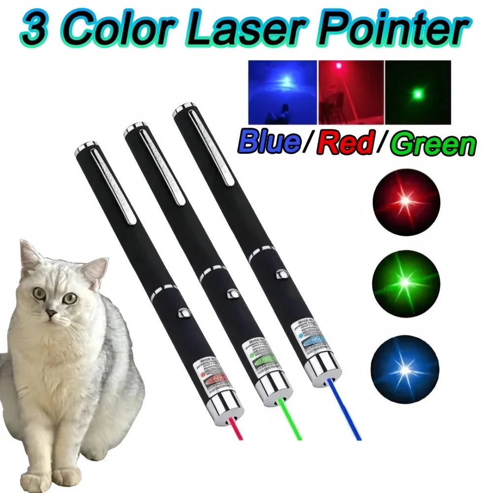 Green and Red Laser Pointer Pen - LED Flashlight Cat Play Torch