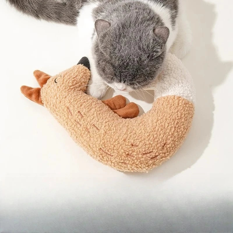 Plush Squeaky Pet Doll - Interactive Chew Toy for Cats and Dogs