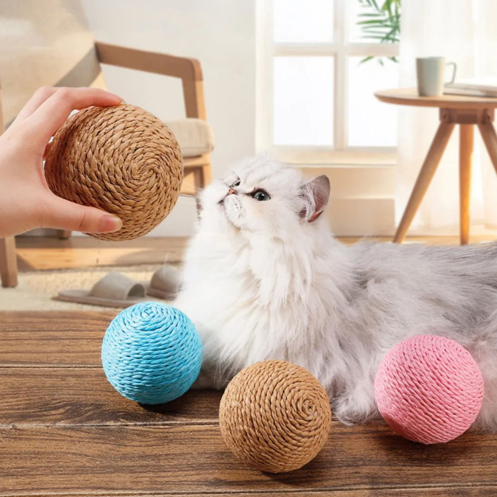 Large Sisal Cat Scratching Ball 10cm - Oversized Claw and Bite Toy