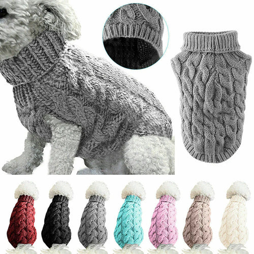 Cable Knit Dog Sweater - Warm Autumn and Winter Pullover