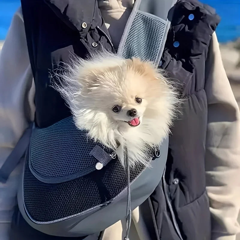 Dog Sling Carrier - Breathable Mesh Crossbody Bag for Puppies