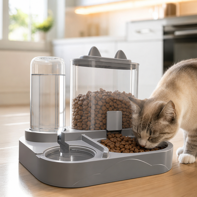2-in-1 Pet Feeder Water Dispenser lifestyle