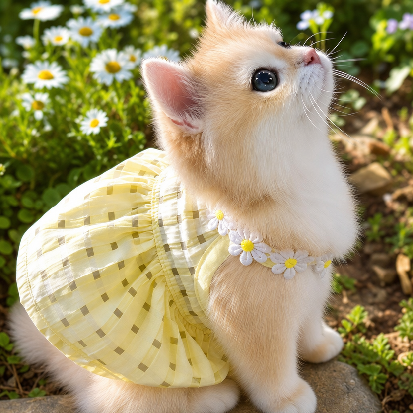 Small Cat Dog Summer Dress lifestyle