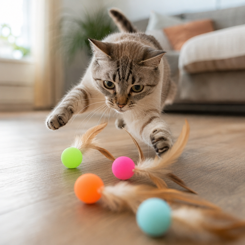 Funny Cat Elastic Ball Toy lifestyle
