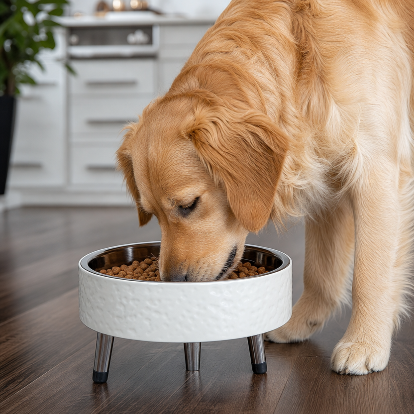 Elevated Stainless Steel Pet Bowl lifestyle