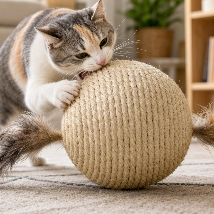 Interactive Sisal Cat Scratching Ball 10CM