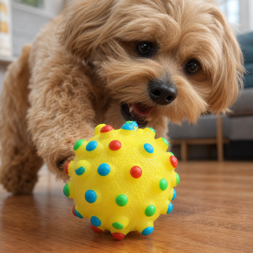 Squeaky Pet Dog Ball Toy lifestyle