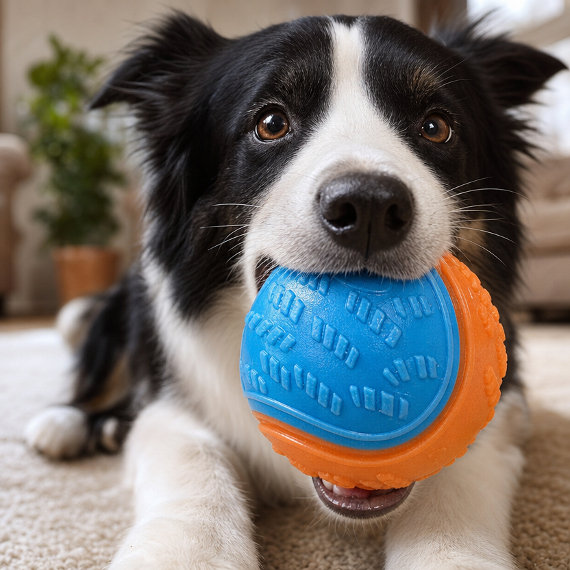 Interactive TPR Squeaky Dog Ball lifestyle