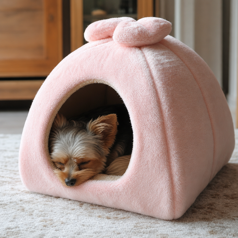 Winter Warm Pet Dog House Bed lifestyle