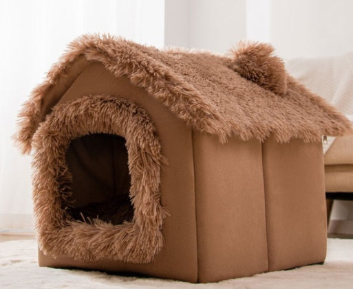 Foldable Winter Dog House - Warm Insulated Indoor Kennel Bed