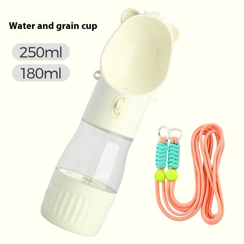 Dog Water Bottle with Food Bowl - Portable Travel Drinking Bottle