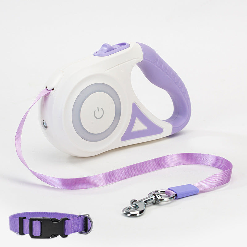 Retractable Dog Leash with LED Light - Extendable Lead for Dark Walks