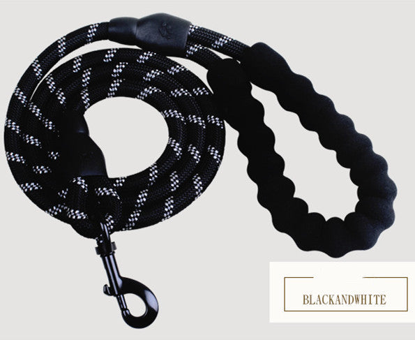 Reflective Nylon Dog Leash - Hard-Wearing Lead for Night Walks