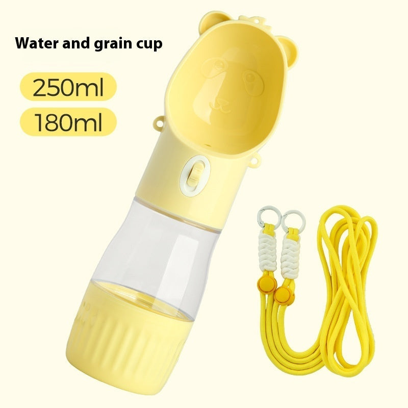 Dog Water Bottle with Food Bowl - Portable Travel Drinking Bottle