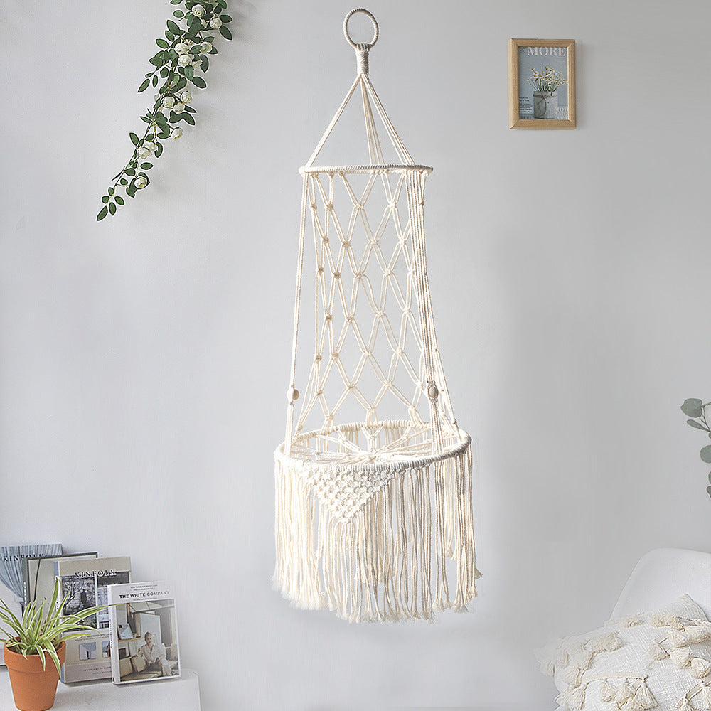 Macrame Hanging Cat Hammock - Woven Boho Cat Bed for Small Spaces