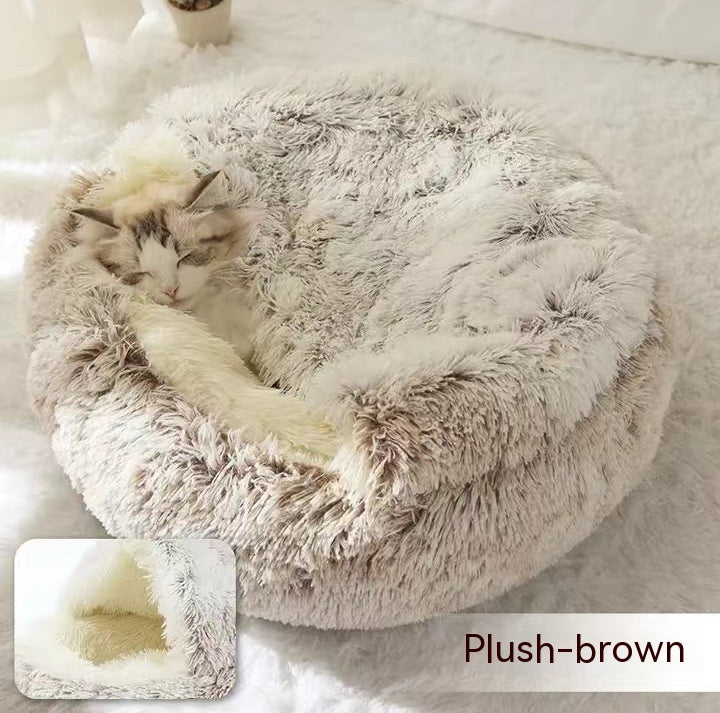 Plush Round Pet Winter Bed