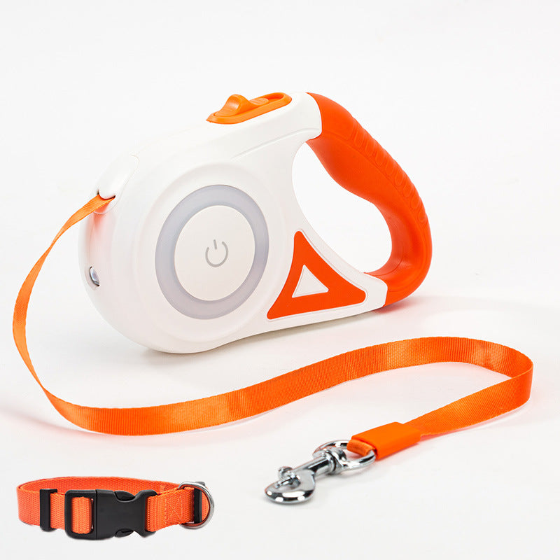 Retractable Dog Leash with LED Light - Extendable Lead for Dark Walks