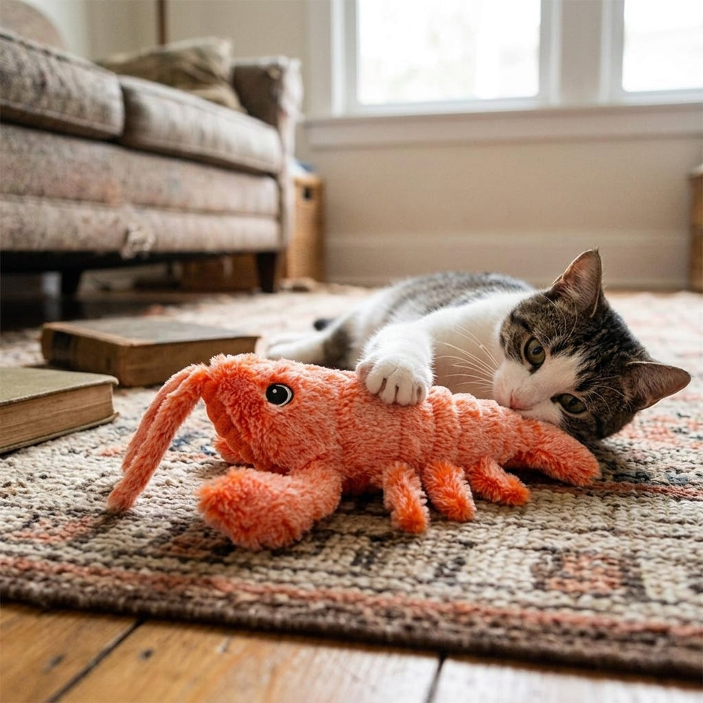 Electric Jumping Shrimp Cat Toy lifestyle
