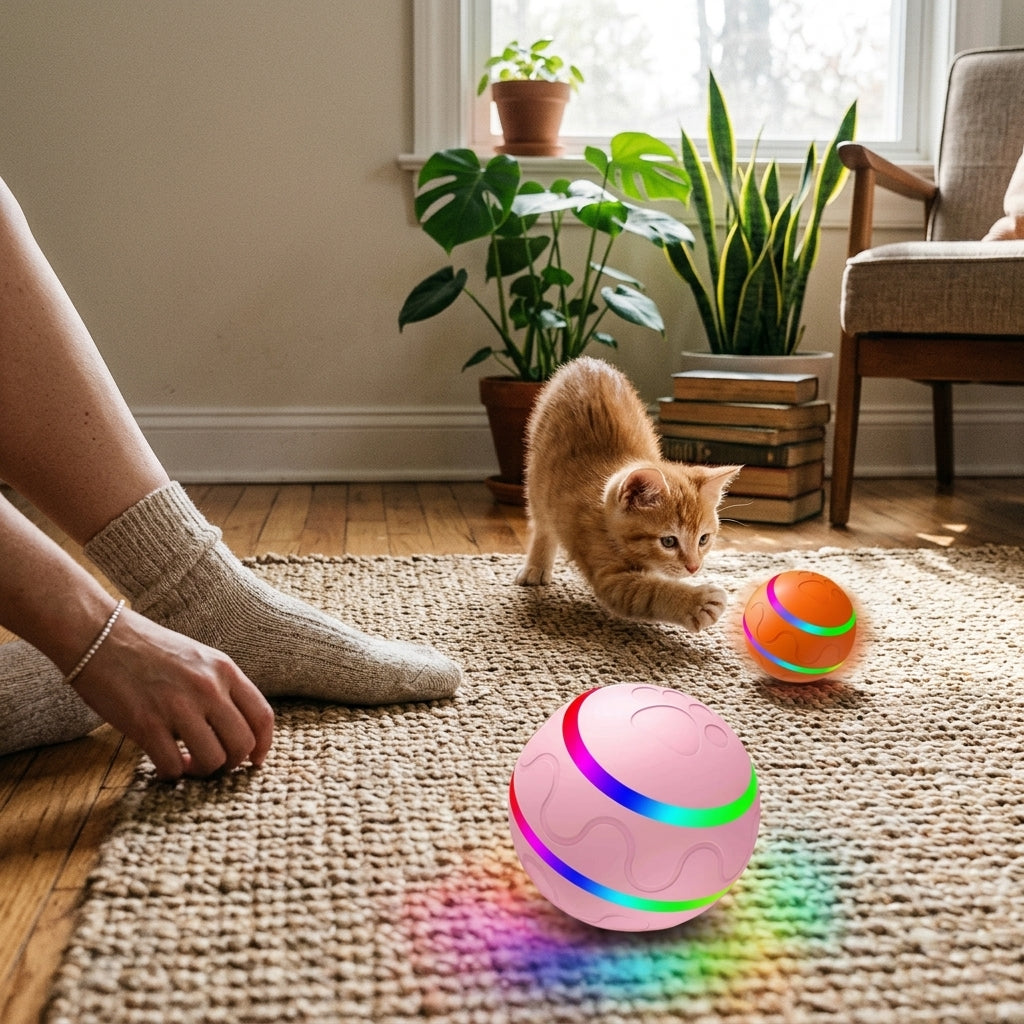 Smart Self-Rotating Cat Ball Toy lifestyle