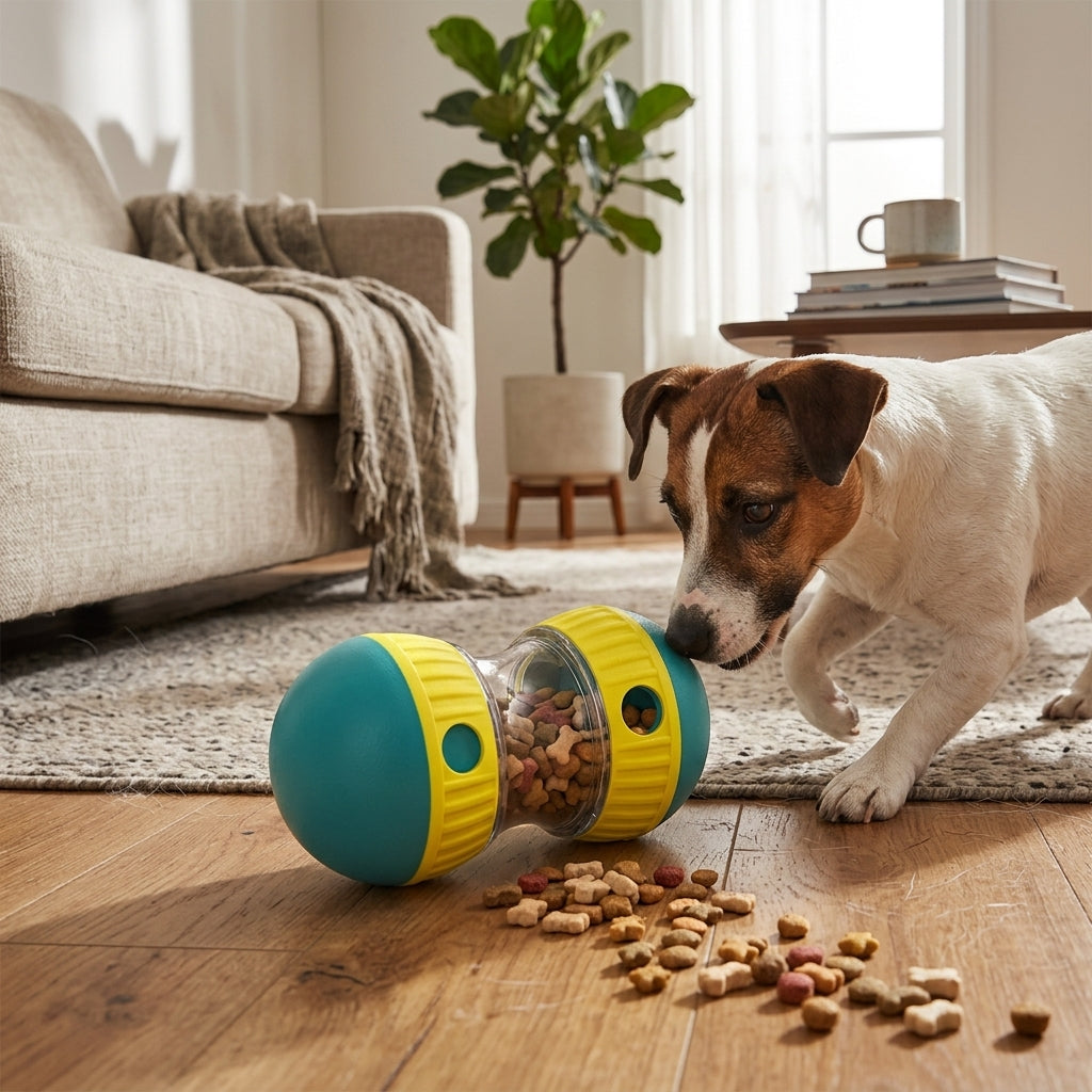 Leaky Food Ball Dog Puzzle Toy lifestyle
