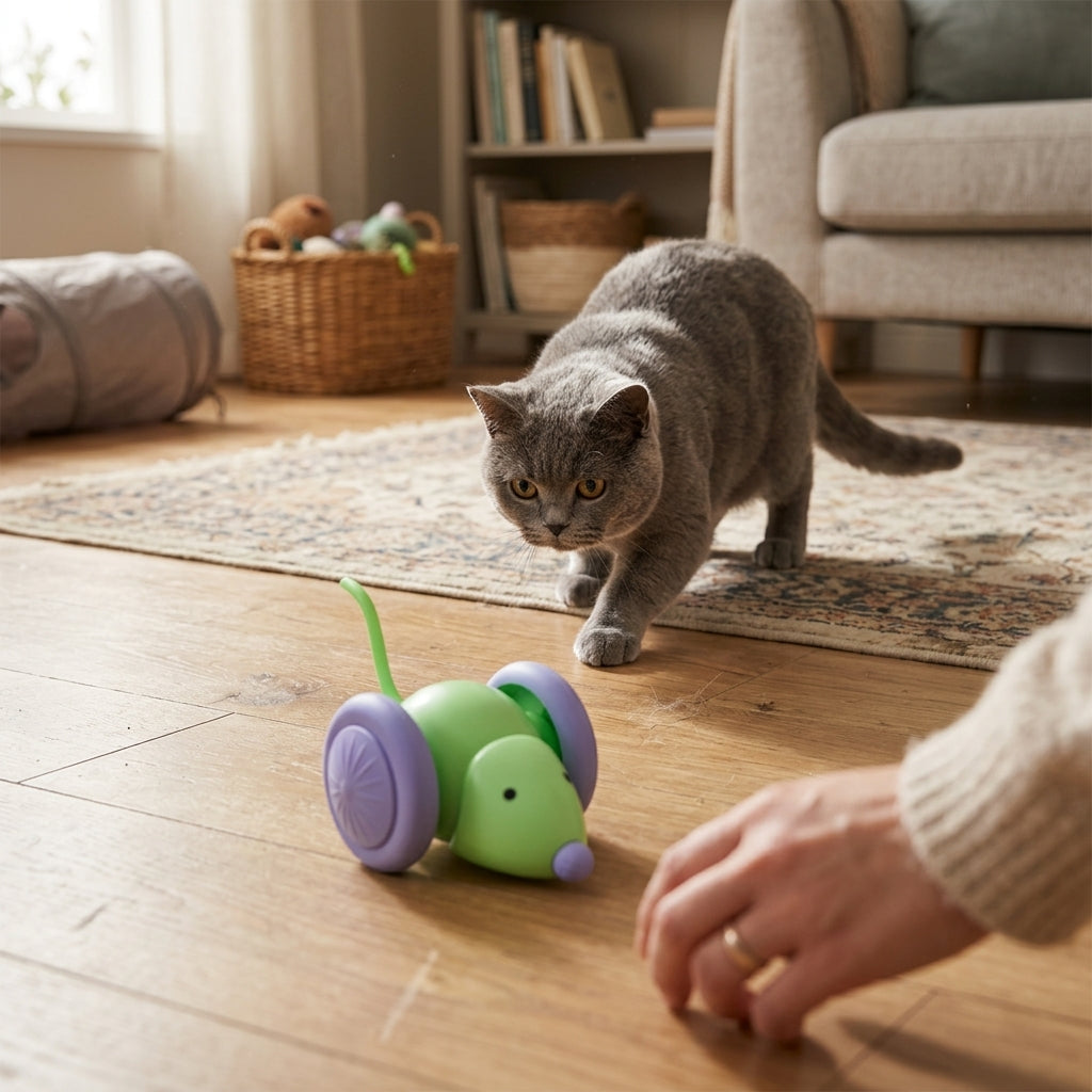 Electric Mouse Car Cat Toy lifestyle