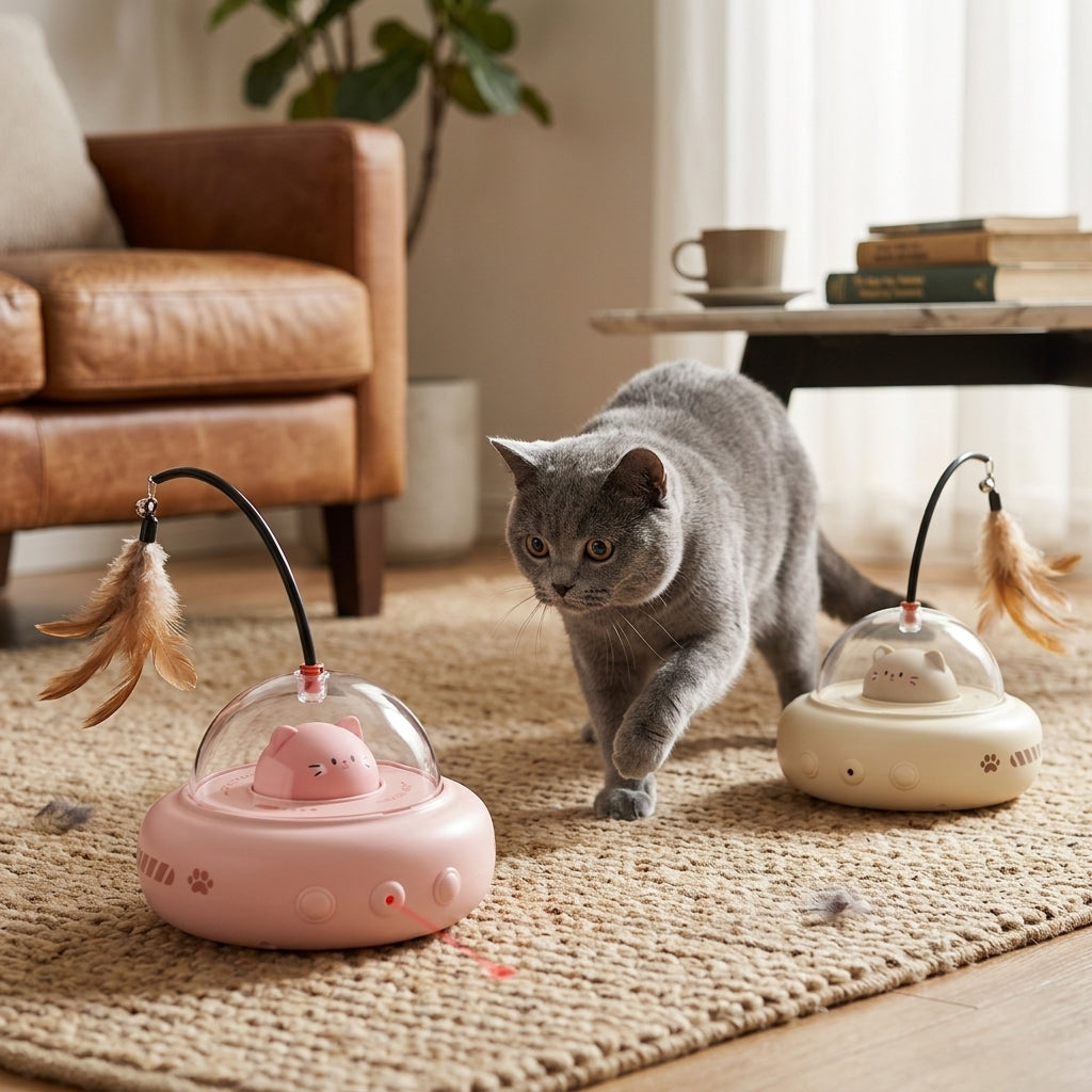 UFO Electric Cat Feather Teaser lifestyle