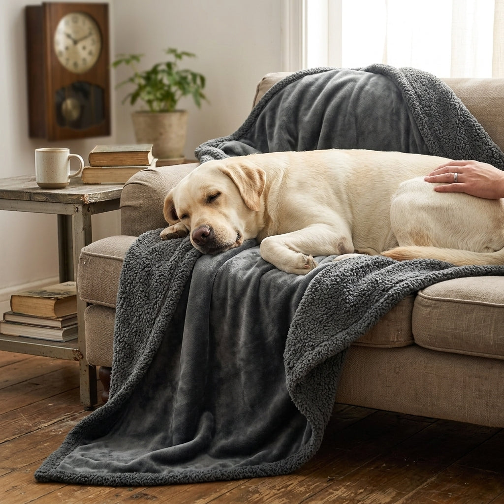 Sherpa Fleece Pet Blanket lifestyle
