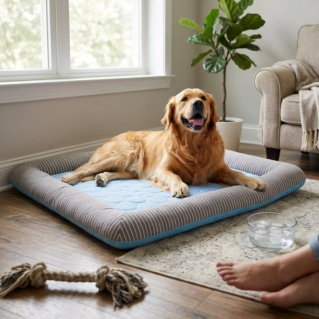 Ice Silk Pet Cooling Pad Bed lifestyle