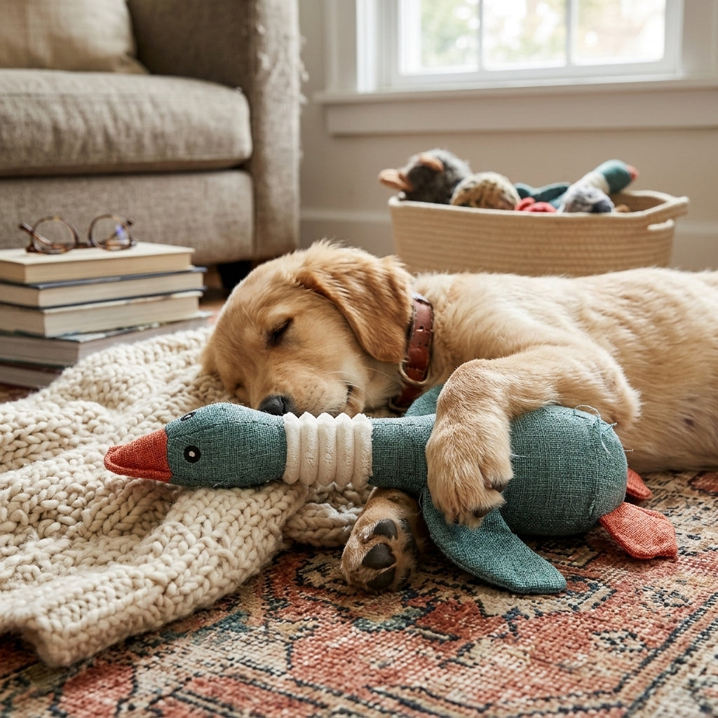 Plush Squeaky Dog Puzzle Toy lifestyle